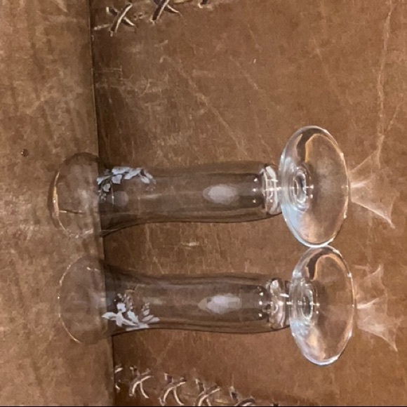 Avon Over 24% Lead Crystal Etched Bud Vase Set of Two Made in France Vintage - Picture 4 of 11